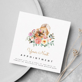 Niedliche Pekingese Dog Ernennung Erinnerung Quadratische Visitenkarte