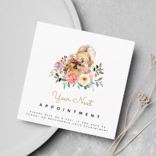 Niedliche Pekingese Dog Ernennung Erinnerung Quadratische Visitenkarte