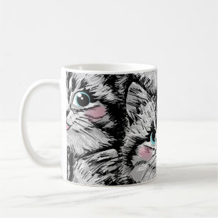 Niedliche Pelzkätzchen sind nahtlos. Illustrat Kaffeetasse