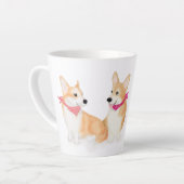 Niedliche Pembroke Welsh Corgis Latte Tasse (Linke Ecke)