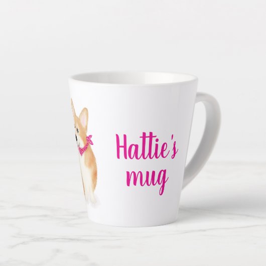 Niedliche Pembroke Welsh Corgis Latte Tasse (Rechte Ecke)