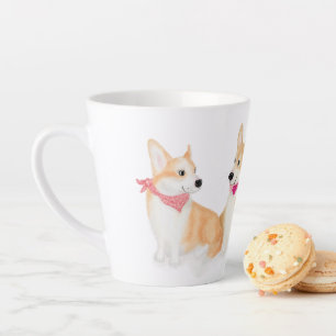 Niedliche Pembroke Welsh Corgis Latte Tasse