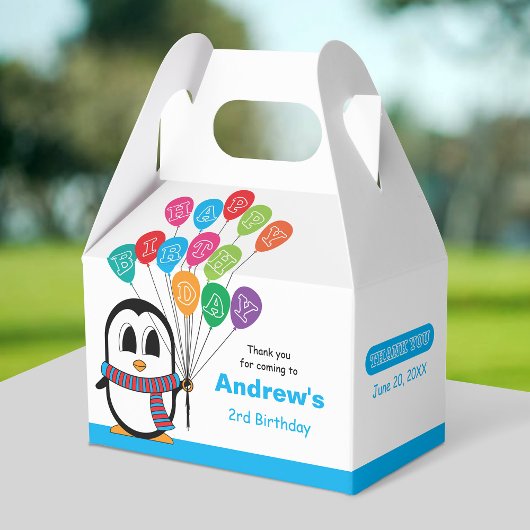 Niedliche Penguin Birthday Gable Box Geschenkschachtel