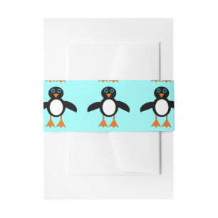 Niedliche Penguin-Einladung Bauchband Einladungsbanderole