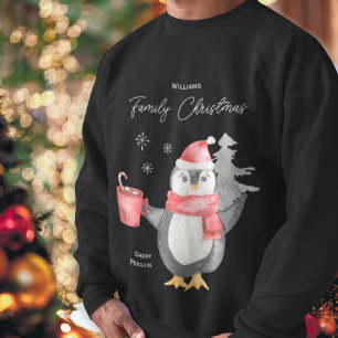 Niedliche Penguin Familie passt Weihnachts-Vater Sweatshirt