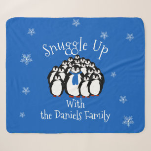 Niedliche Penguin-Familie Personalisiert Sherpadecke