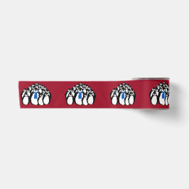 Niedliche Penguin-Familie zu Weihnachten Rot Satinband