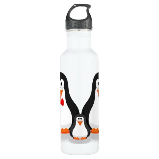 Niedliche Penguin-Familien-Flasche Edelstahlflasche (Vorderseite)