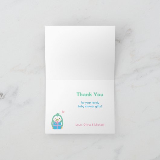 Niedliche Penguin Familienwanne Kinderdusche Danke (Innenseite)