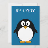 Niedliche Penguin-Geburtstags-Party Einladung (Rückseite)