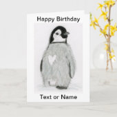 NIEDLICHE PENGUIN HERZKARTE GEBURTSTAG KARTE DAUGH (Gelbe Blume)