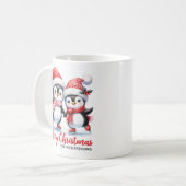 Niedliche Penguin Ice Skater Personalisiert Weihna Kaffeetasse (Vorderseite Links)