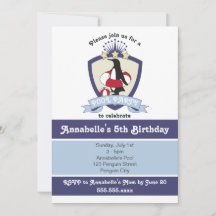 Niedliche Penguin Kids Pool Geburtstagsparty Einla