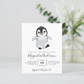 Niedliche Penguin Kinderdusche Einladung (Stehend Vorderseite)