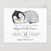 Niedliche Penguin Kinderdusche Einladung (Vorderseite)