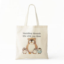 Niedliche Penguin Mama Tote Tasche