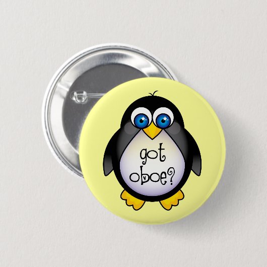 Niedliche Penguin-Musik got Oboe Button (Vorne & Hinten)