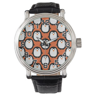 Niedliche Penguin-Muster-Haut Armbanduhr