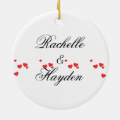 Niedliche Penguin-Paar-Hochzeits-1. Keramikornament (Hinten)