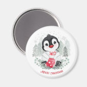 Niedliche Penguin Personalisierte Weihnachtsmagnet Magnet (Vorderseite/Rückseite)