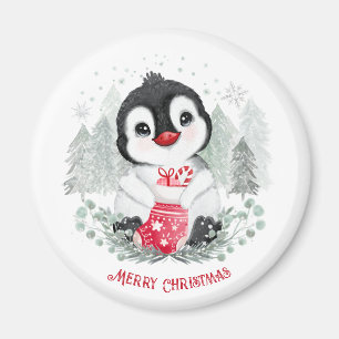 Niedliche Penguin Personalisierte Weihnachtsmagnet Magnet