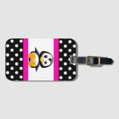 Niedliche Penguin-u. Polka-Punkte Gepäckanhänger (Vorderseite (Horizontal))