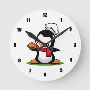 Niedliche Penguin-Wand-Uhr Runde Wanduhr