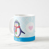 Niedliche Penguin Weihnachten mit Ihrem Namen Kaffeetasse (Vorderseite Links)