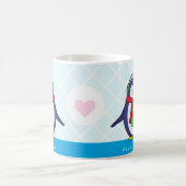 Niedliche Penguin Weihnachten mit Ihrem Namen Kaffeetasse (Mittel)