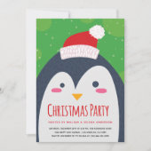 Niedliche Penguin Weihnachten Party Einladung (Vorderseite)