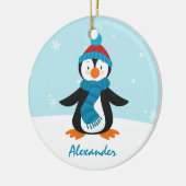 Niedliche Penguin-Weihnachtsverzierung Keramikornament (Links)