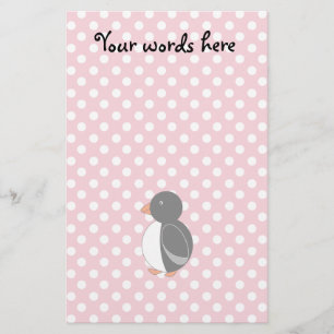 Niedliche Penguinrosa-Polkapunkte Briefpapier