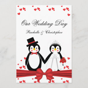 Niedliche Penguins Braut u. Einladung
