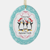 Niedliche Penguins-Familie Verzierung der Keramik Ornament (Rechts)