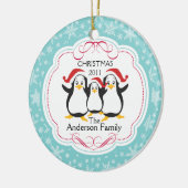 Niedliche Penguins-Familie Verzierung der Keramik Ornament (Links)