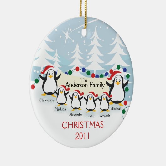 Niedliche Penguins-Familie Verzierung der Keramik Ornament (Rechts)