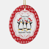 Niedliche Penguins-Familie Verzierung der Keramik Ornament (Rechts)