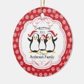 Niedliche Penguins-Familie Verzierung der Keramik Ornament (Links)