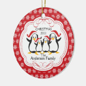 Niedliche Penguins-Familie Verzierung der Keramik Ornament (Links)