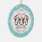 Niedliche Penguins-Familie Verzierung der Keramikornament (Rechts)