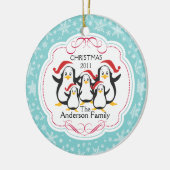 Niedliche Penguins-Familie Verzierung der Keramikornament (Links)