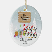 Niedliche Penguins-Familie Verzierung der Keramikornament (Rechts)