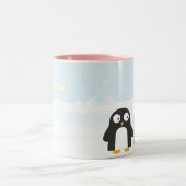 Niedliche Penguins-Tasse Zweifarbige Tasse (Mittel)