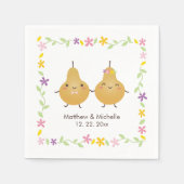 Niedliche perfekte Pear Floral Wreath Whimsical We Serviette (Vorderseite)