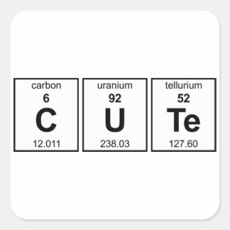 Niedliche Periodic-Tabelle Quadratischer Aufkleber