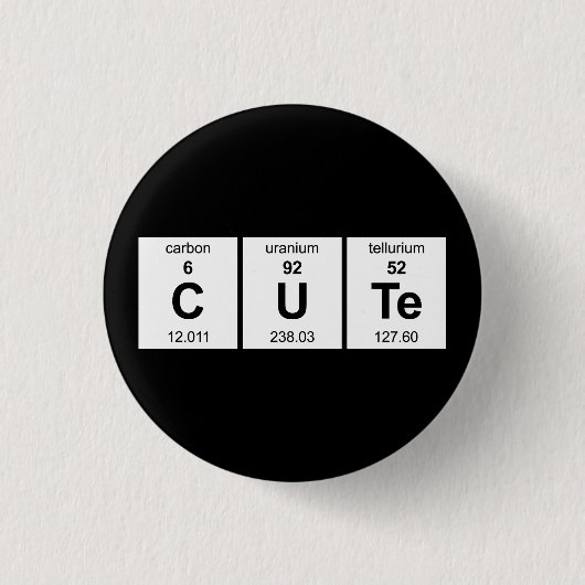 Niedliche periodische Tabelle Button (Vorderseite)