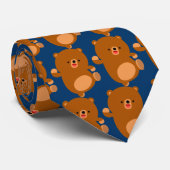 Niedliche Perky Cartoon Bär-Krawatte Krawatte (Gerollt)