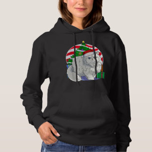 Niedliche persische Cat Santa Christmas Tree Dekor Hoodie