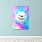 Niedliche persische Kitten Girl's Wall Art Wrapped Leinwanddruck (Insitu (Holzboden))