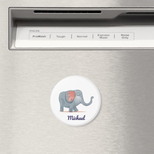 Niedliche personalisierbare Graurosa Elefant Magnet (In Situ (Geschirrspüler))